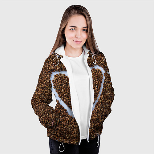 Женская куртка I love гречка / 3D-Белый – фото 3