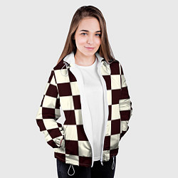 Куртка с капюшоном женская Шахматка, цвет: 3D-белый — фото 2