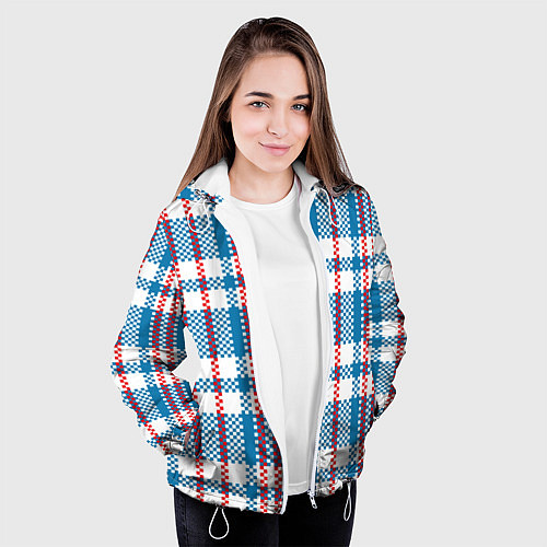 Женская куртка Текстура Сумка Челнока / 3D-Белый – фото 3