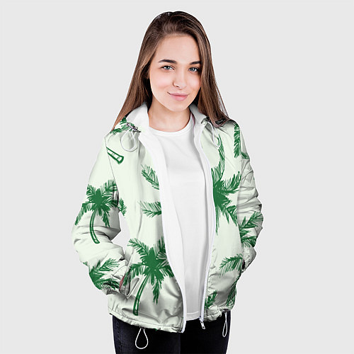 Женская куртка Пальмовый рай / 3D-Белый – фото 3