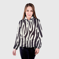 Куртка с капюшоном женская Я зебра, цвет: 3D-белый — фото 2