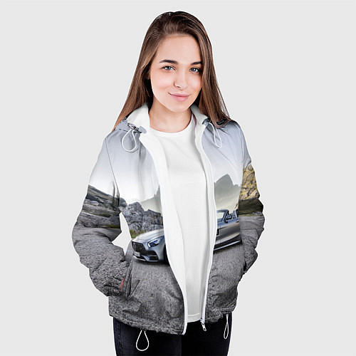 Женская куртка Mercedes V8 Biturbo / 3D-Белый – фото 3