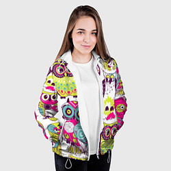 Куртка с капюшоном женская Мудрые совы, цвет: 3D-белый — фото 2