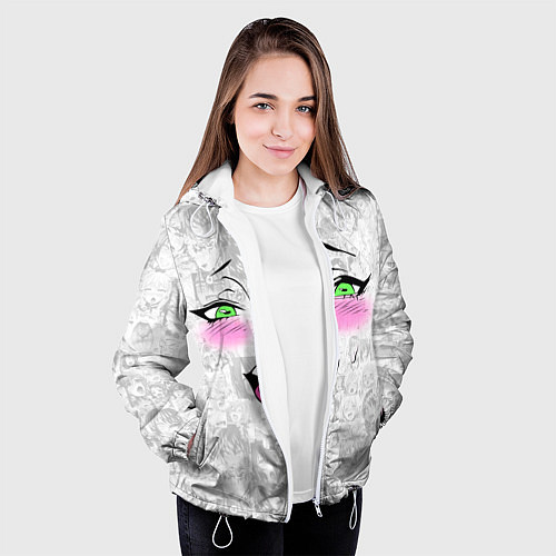 Женская куртка Ахегао / 3D-Белый – фото 3