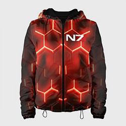 Куртка с капюшоном женская MASS EFFECT N7, цвет: 3D-черный