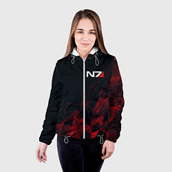 Куртка с капюшоном женская MASS EFFECT N7, цвет: 3D-белый — фото 2