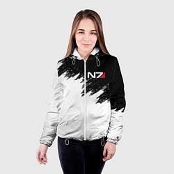 Куртка с капюшоном женская MASS EFFECT N7, цвет: 3D-белый — фото 2