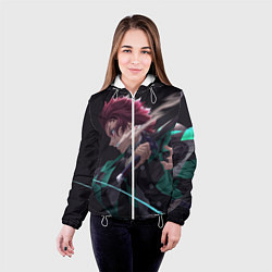 Куртка с капюшоном женская KIMETSU NO YAIBA, цвет: 3D-белый — фото 2