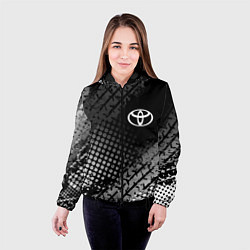 Куртка с капюшоном женская Toyota, цвет: 3D-черный — фото 2