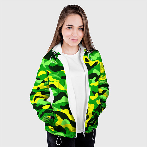 Женская куртка КАМУФЛЯЖ GREEN / 3D-Белый – фото 3