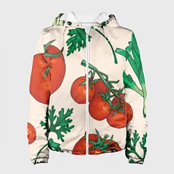 Куртка с капюшоном женская Летние овощи, цвет: 3D-белый