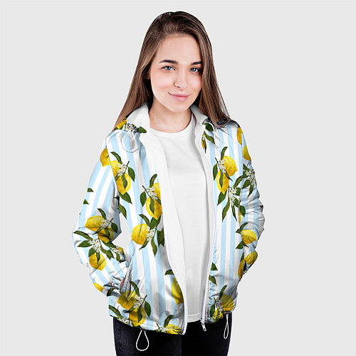 Женская куртка Лимоны / 3D-Белый – фото 3