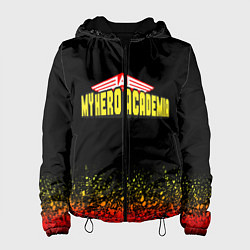 Куртка с капюшоном женская MY HERO ACADEMIA logo on FIRE, цвет: 3D-черный