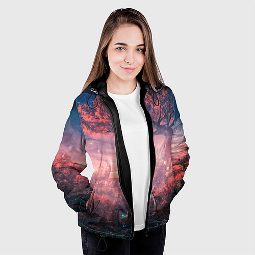 Женская куртка Anime art / 3D-Черный – фото 3