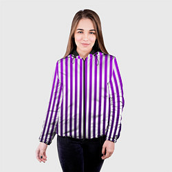 Куртка с капюшоном женская Пикси полосы, цвет: 3D-черный — фото 2