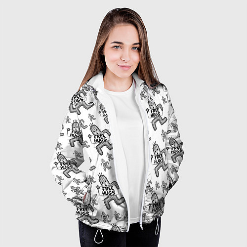 Женская куртка FREE HUGS / 3D-Белый – фото 3