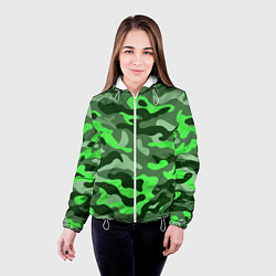 Куртка с капюшоном женская CAMOUFLAGE GREEN, цвет: 3D-белый — фото 2