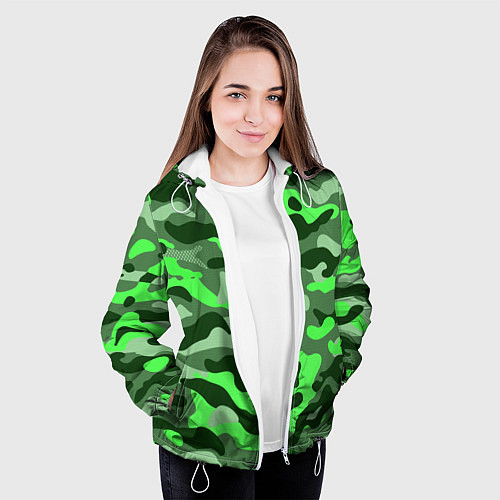 Женская куртка CAMOUFLAGE GREEN / 3D-Белый – фото 3