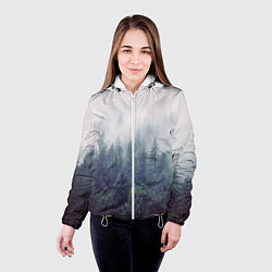 Куртка с капюшоном женская Сибирский лес, цвет: 3D-белый — фото 2