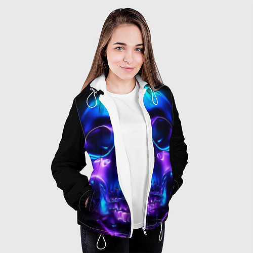 Женская куртка Череп / 3D-Белый – фото 3