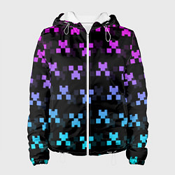 Куртка с капюшоном женская MINECRAFT CREEPER NEON, цвет: 3D-белый