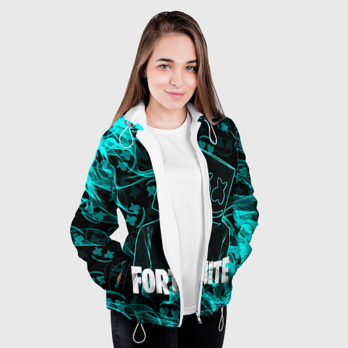 Женская куртка Fortnite Marshmello / 3D-Белый – фото 3