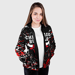 Куртка с капюшоном женская CHICAGO BULLS, цвет: 3D-черный — фото 2