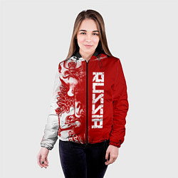 Куртка с капюшоном женская Russia, цвет: 3D-черный — фото 2