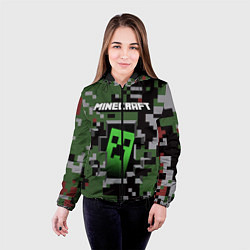 Куртка с капюшоном женская Minecraft, цвет: 3D-черный — фото 2