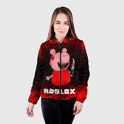 Куртка с капюшоном женская Roblox Piggy, цвет: 3D-черный — фото 2