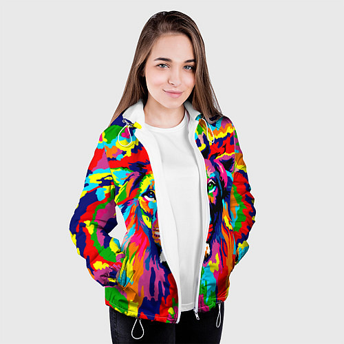 Женская куртка Лев Artistic Art / 3D-Белый – фото 3