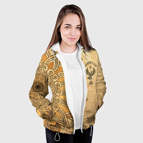 Женская куртка Дагестан в золоте / 3D-Белый – фото 3