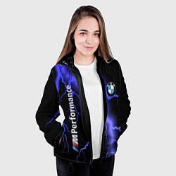 Куртка с капюшоном женская BMW, цвет: 3D-черный — фото 2