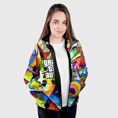 Женская куртка GTA:5 / 3D-Черный – фото 3
