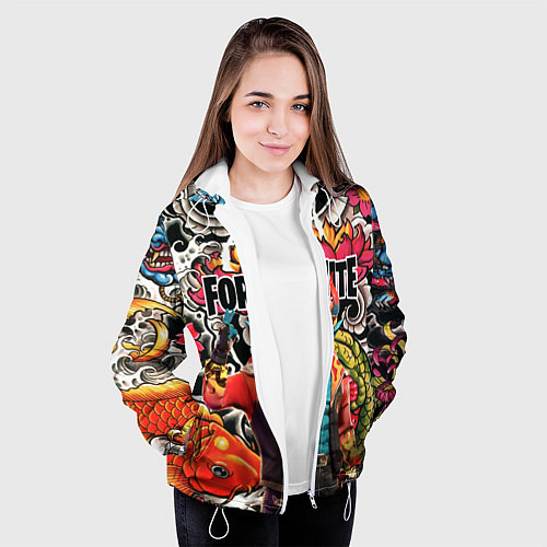 Женская куртка FORTNITE / 3D-Белый – фото 3