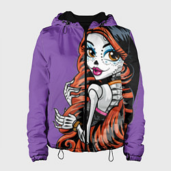 Куртка с капюшоном женская Calavera skelita 22, цвет: 3D-черный