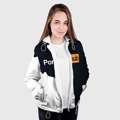 Женская куртка Pornhub / 3D-Белый – фото 3