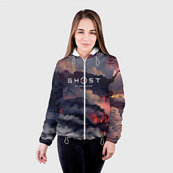 Куртка с капюшоном женская Ghost of Tsushima, цвет: 3D-белый — фото 2