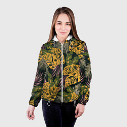 Куртка с капюшоном женская Тропический лес, цвет: 3D-белый — фото 2