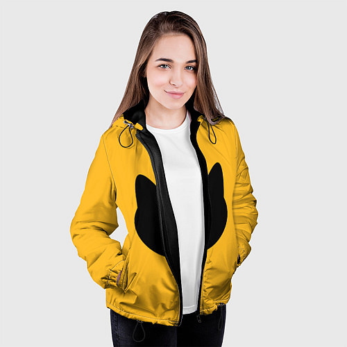 Женская куртка Мордочка коти / 3D-Черный – фото 3