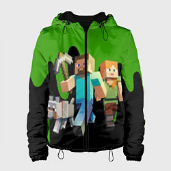 Куртка с капюшоном женская Minecraft, цвет: 3D-черный