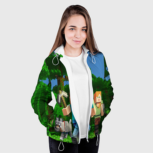 Женская куртка Minecraft / 3D-Белый – фото 3