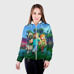 Куртка с капюшоном женская Minecraft, цвет: 3D-белый — фото 2