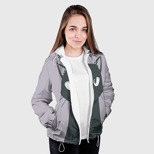 Женская куртка Чёрный кот / 3D-Белый – фото 3