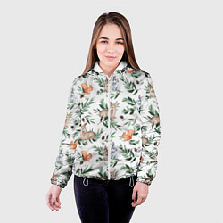 Куртка с капюшоном женская Лесные животные, цвет: 3D-белый — фото 2
