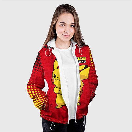 Женская куртка Pikachu Pika Pika / 3D-Белый – фото 3