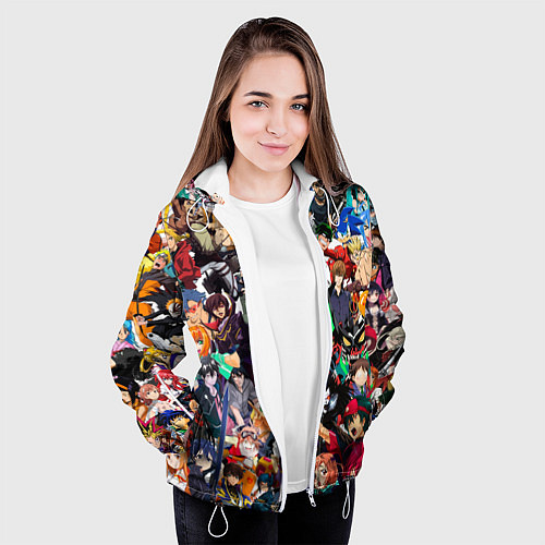 Женская куртка Аниме персонажи / 3D-Белый – фото 3