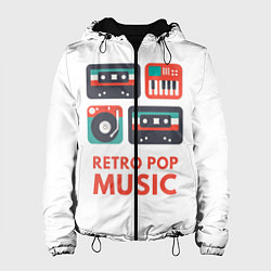 Куртка с капюшоном женская Ретро музыка - Ностальгия, цвет: 3D-черный
