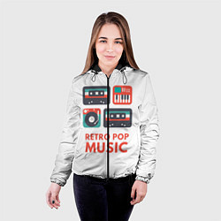 Куртка с капюшоном женская Ретро музыка - Ностальгия, цвет: 3D-черный — фото 2
