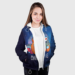 Куртка с капюшоном женская Among Us Space, цвет: 3D-белый — фото 2